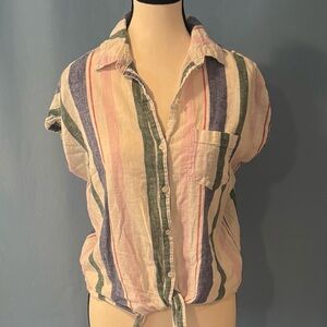 Old Navy Multicolor Striped Button-Down Shirt